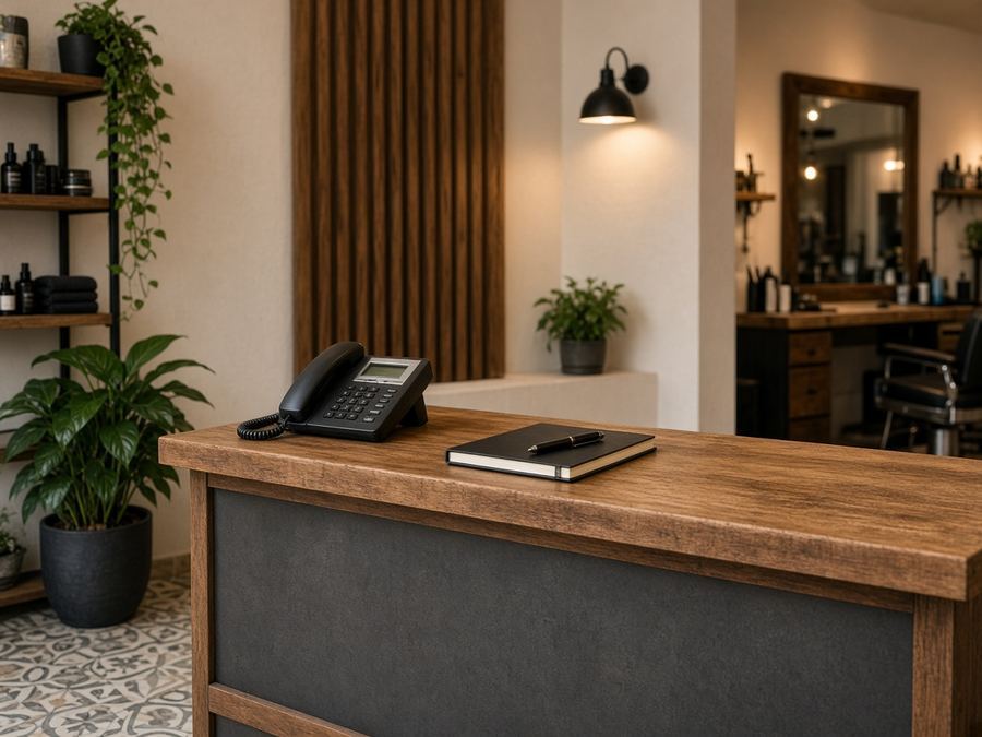 Contact desk at Risvedipen Studio in Haifa